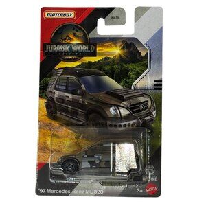 Matchbox ’97 Mercedes-Benz ML320 Jurassic World 5/5 SUV Gray Brown – New on Card